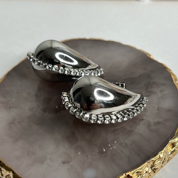 Stainless Steel Water Drop Zircon Earrings - Picture 5 of 9